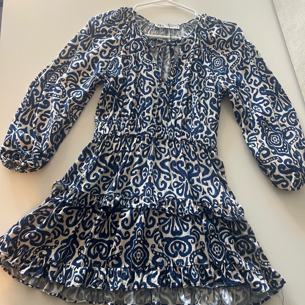 Zara top, or mini dress. 😉 Blue and white.
